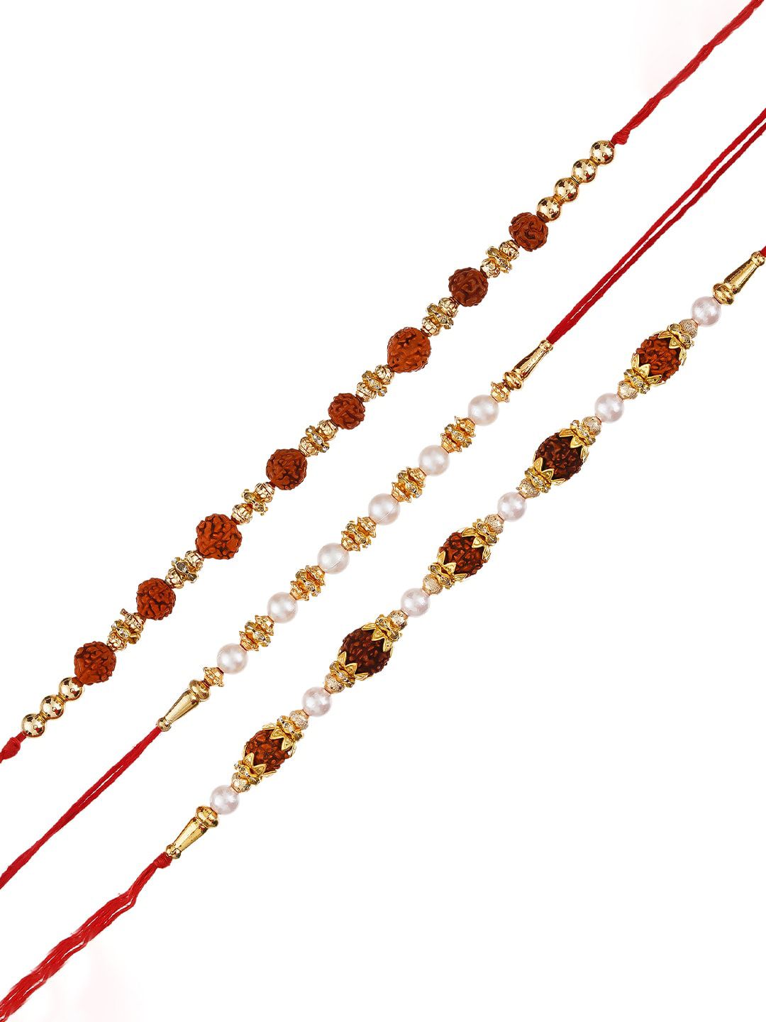 Pek eCraftIndia 3 Rakhi Berwarna-warni dengan Set Roli Chawal