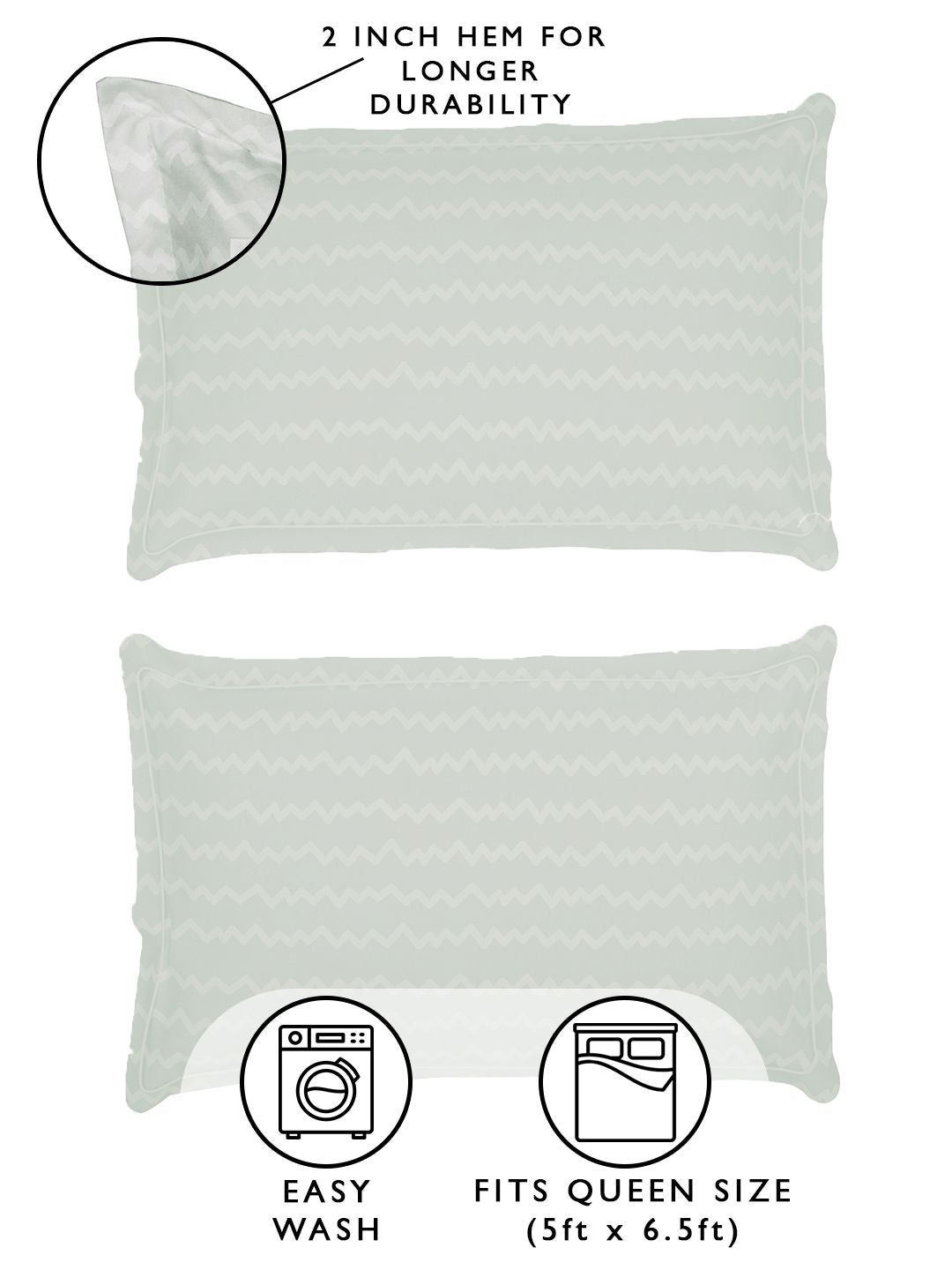 Story@home Arena White & Blue Geometric Microfiber 180 TC Queen Bedsheet & 2 Pillow Covers