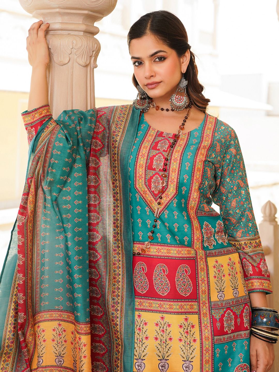 KALINI Women Ethnic Motifs Printed Kurta with Trousers & With Dupatta