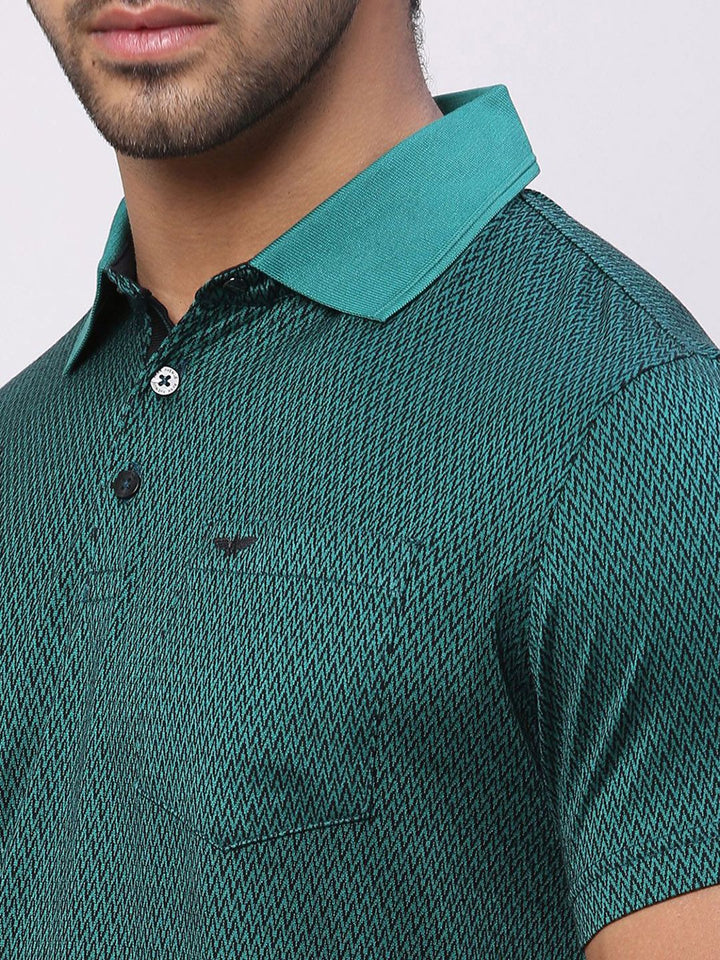 Park Avenue Men Polo Collar Pockets Pure Cotton Slim Fit T-shirt