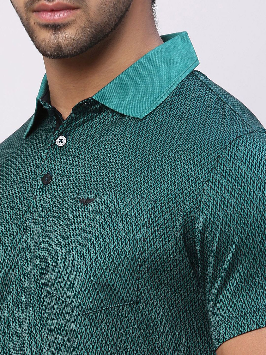 Park Avenue Men Polo Collar Pockets Pure Cotton Slim Fit T-shirt