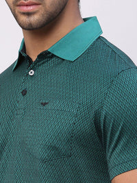 Park Avenue Men Polo Collar Pockets Pure Cotton Slim Fit T-shirt