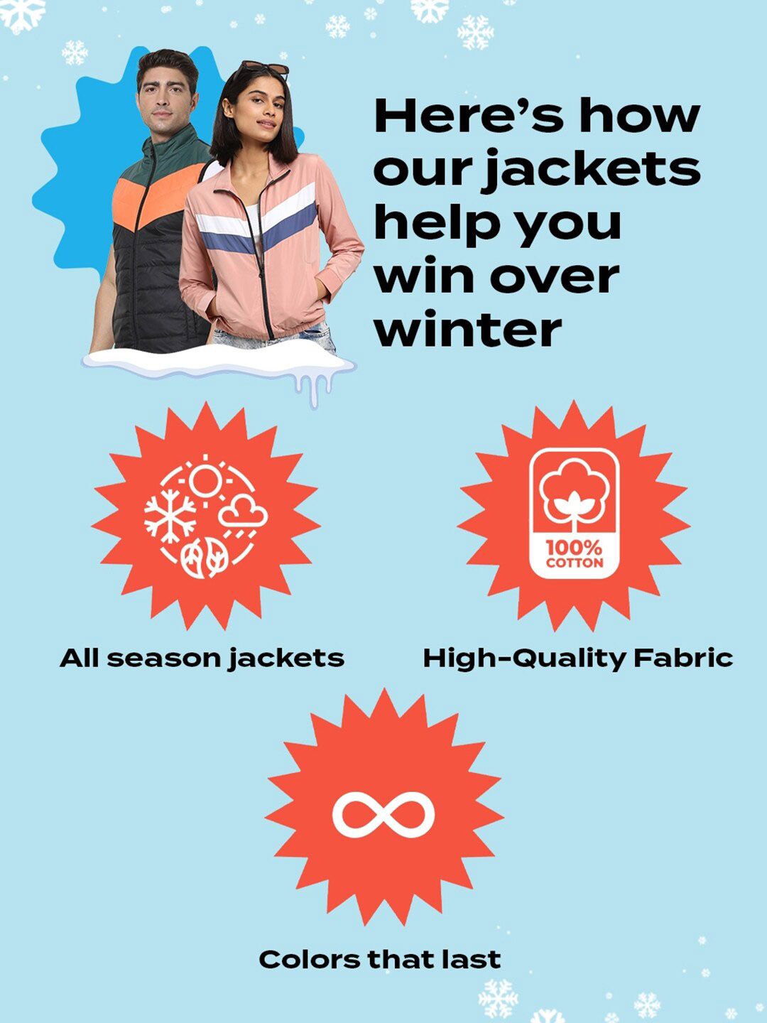 Bewakoof Block Oversized Puffer Jacket