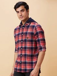 Being Human Tartan Checked Hooded Slim Fit Shirt