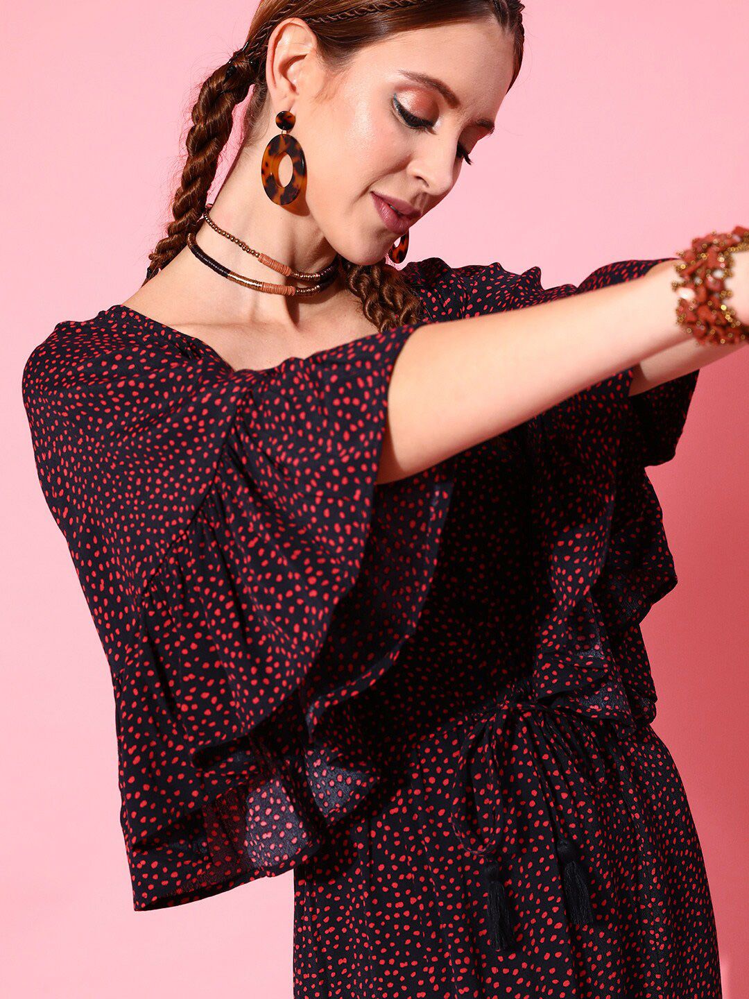 STREET 9 Red Crepe Dress