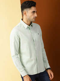 Thomas Scott Men Green Smart Slim Fit Opaque Casual Shirt