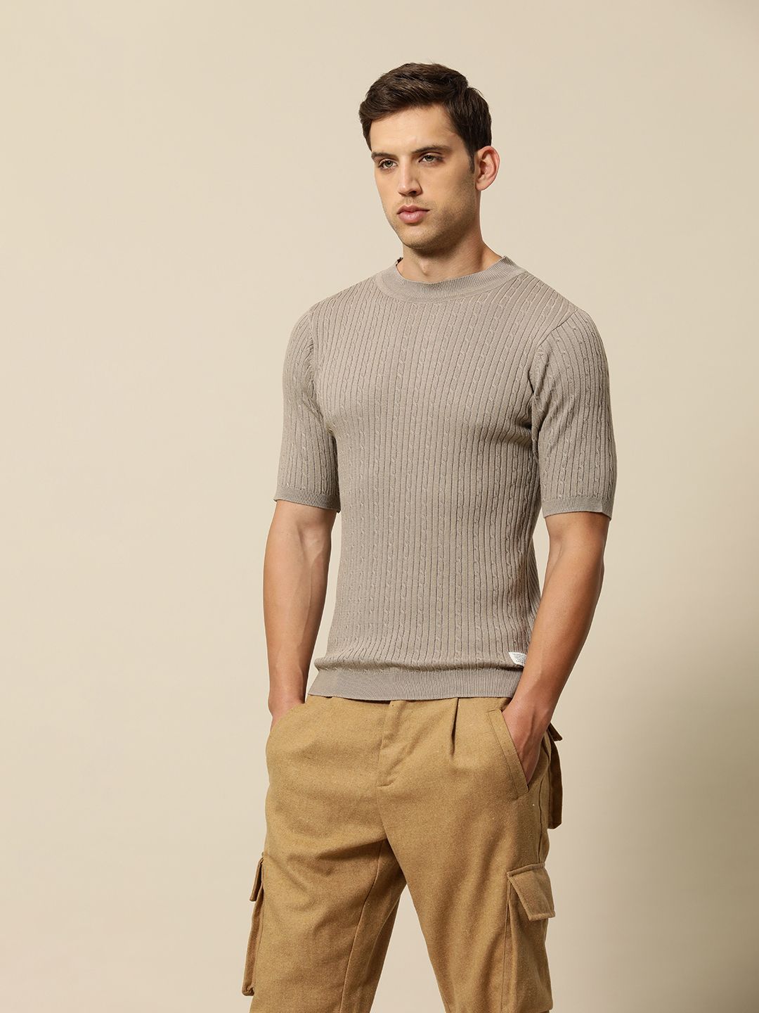 Mr Bowerbird Tailored Fit Cable Knit Pullover