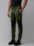 SPYKAR Men Colourblocked Slim Fit Mid-Rise Regular Joggers