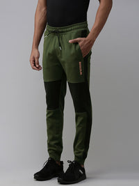 SPYKAR Men Colourblocked Slim Fit Mid-Rise Regular Joggers
