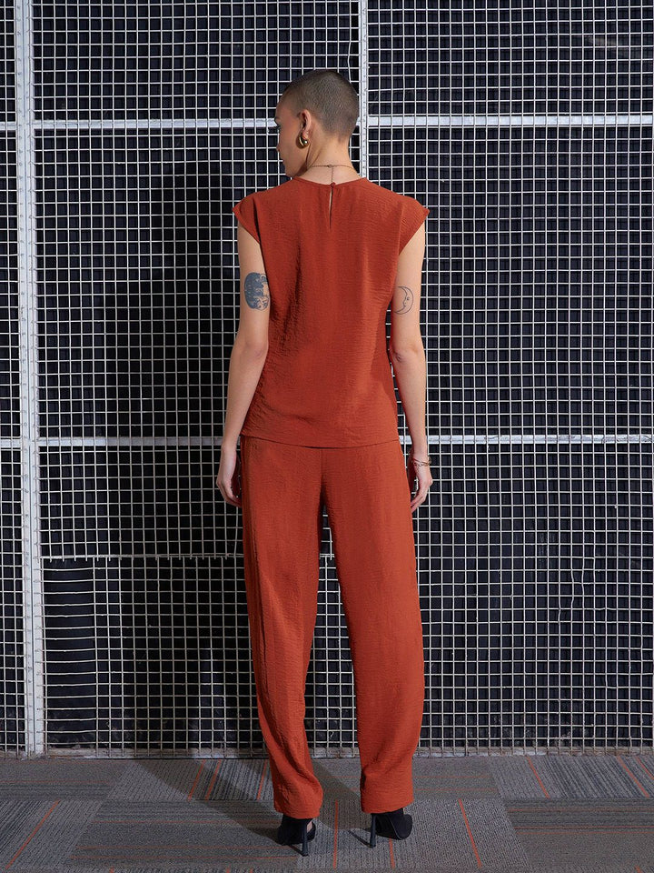 SASSAFRAS  Women Round  neck Sleeveless  Top & Trouser Co-Or