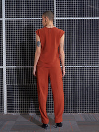 SASSAFRAS  Women Round  neck Sleeveless  Top & Trouser Co-Or