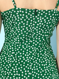 Berrylush Women Gorgeous Green Floral Dress