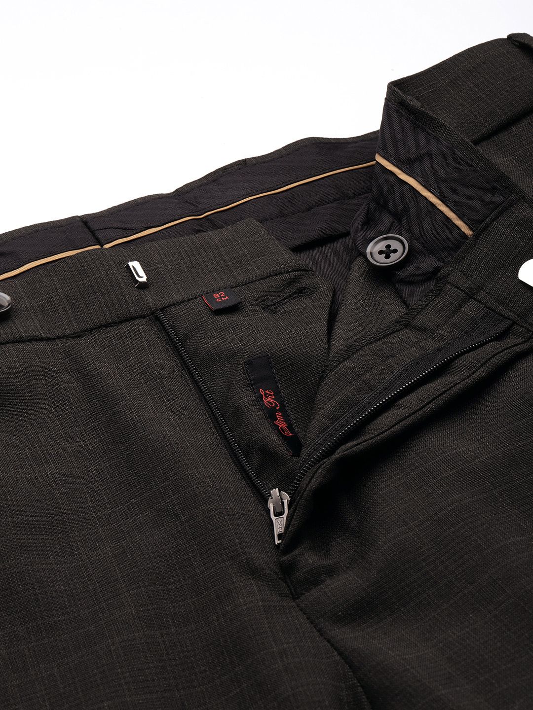 Raymond Men Checked Slim Fit Formal Trousers