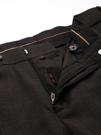 Raymond Men Checked Slim Fit Formal Trousers