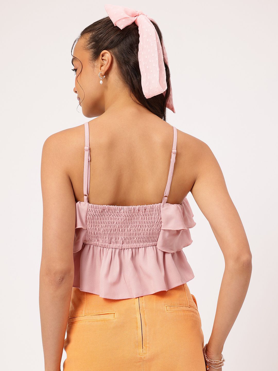 DressBerry Ruffle Dreams Tiered Smocked Crop Top