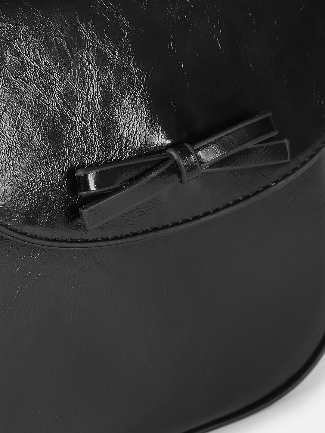 DressBerry Textured Structured Sling Bag with Bow Detail