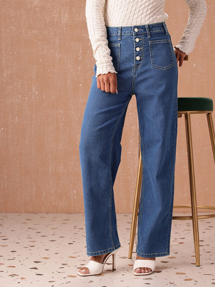 all about you Women Straight Fit High-Rise Stretchable Jeans