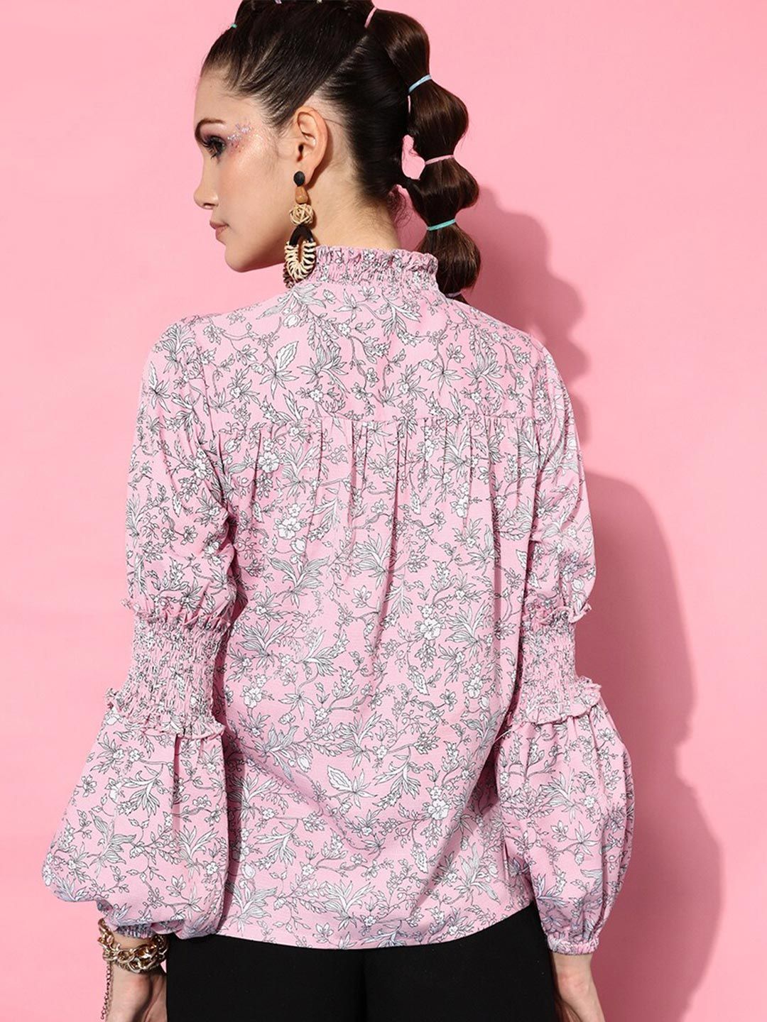 STREET 9 Women Pink Floral Printed Casual Shirt