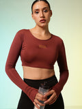 HRX by Hrithik Roshan Rapid Dry Active Goddess Thumb Hole Detail Training Crop T-shirt