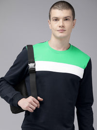 Park Avenue Colourblocked Long Sleeves Sweatshirt
