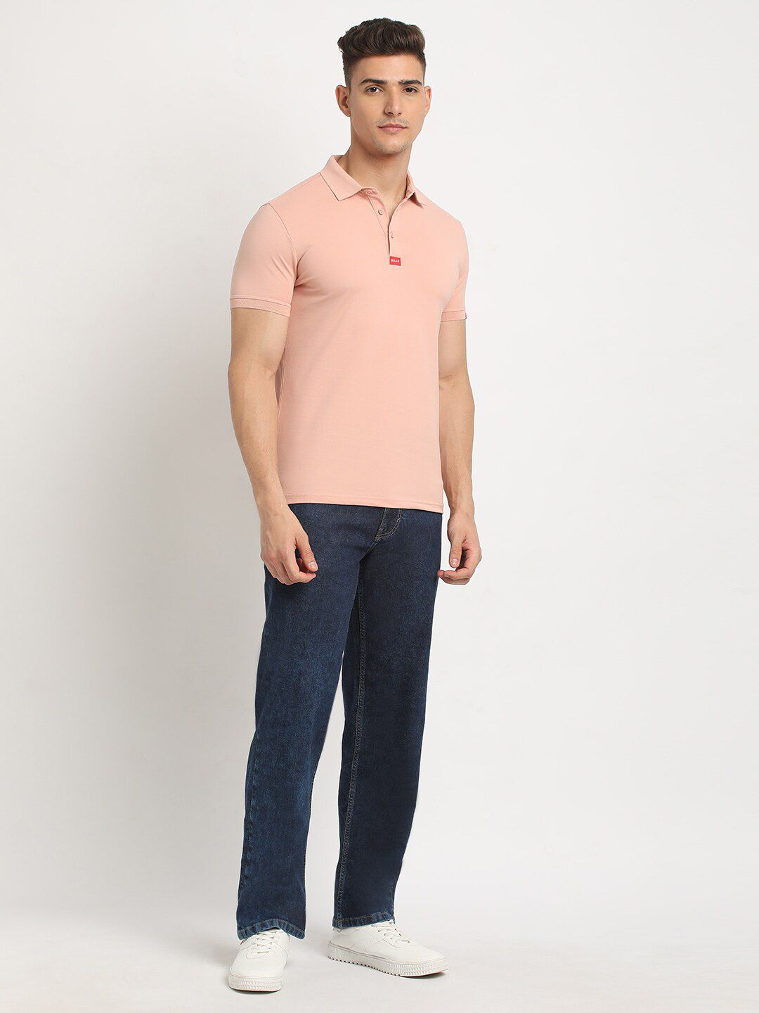 THE BEAR HOUSE Polo Collar Short Sleeves Slim Fit T-shirt