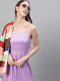 STREET 9 Lavender Satin A-Line Midi Dress