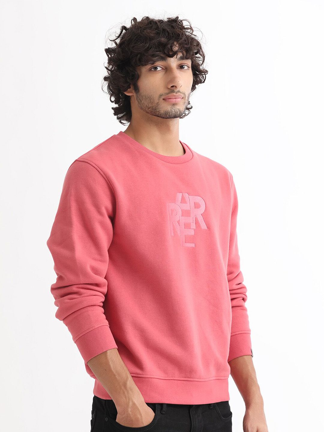 RARE RABBIT Men Verano Round Neck Cotton Sweatshirt