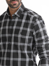 RARE RABBIT Men Imperial Slim Fit Checked Cotton Shirt