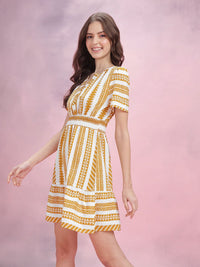 DressBerry Geometric Printed A-Line Dress
