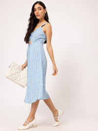 DressBerry Cutie Couture Floral & Striped Cut-Out Twisted A-Line Dress