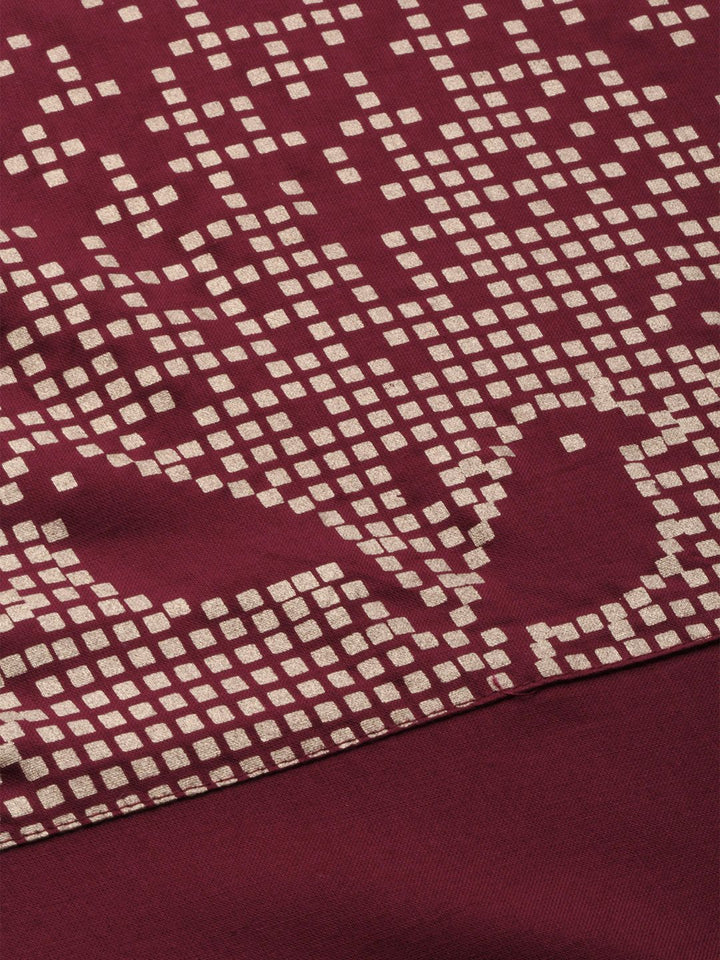 Anouk Women Maroon & Gold-Coloured Printed Straight Kurta