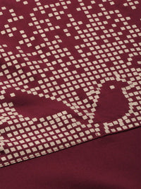 Anouk Women Maroon & Gold-Coloured Printed Straight Kurta