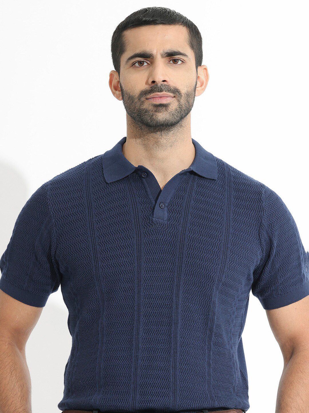 RARE RABBIT Men Mesk Polo Collar Slim Fit Cotton T-Shirt