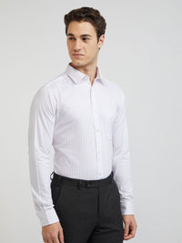 Raymond Pure Cotton Slim Fit Opaque Striped Formal Shirt