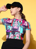 Berrylush Women Multi-Coloured Graphic Graphic Tee