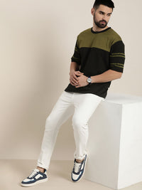 DILLINGER Men Colourblocked Striped Regular Fit Cotton T-shirt