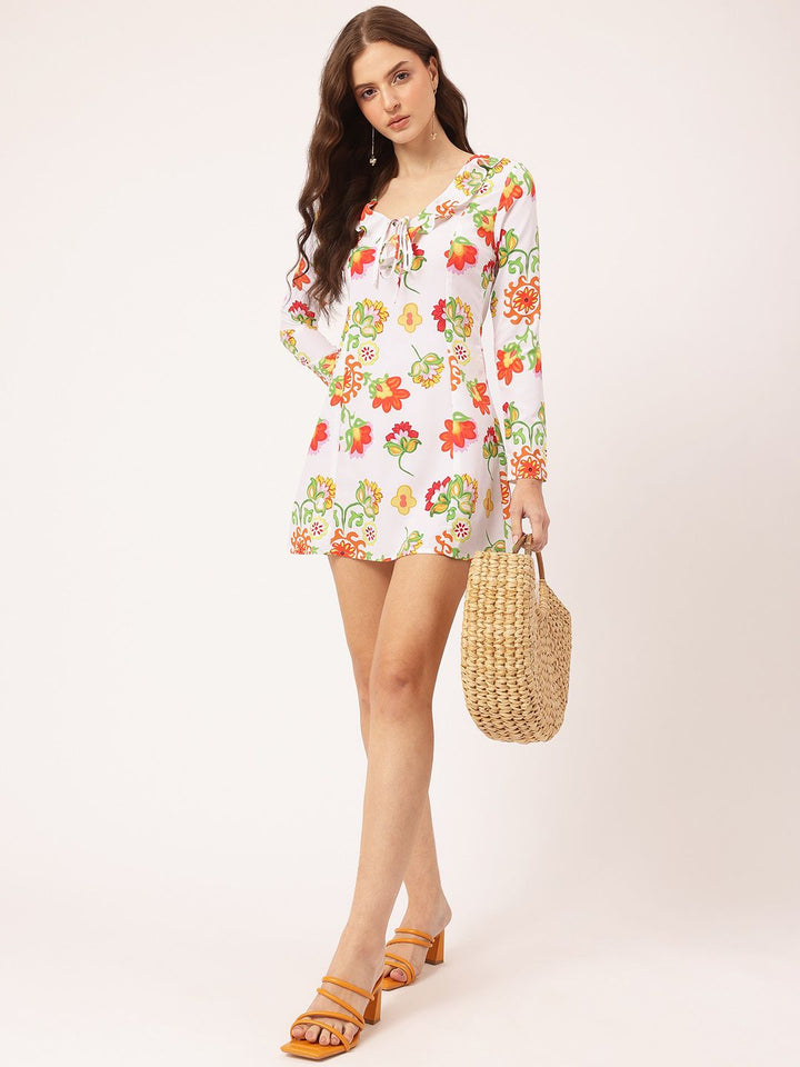DressBerry Romantic Fantasy Floral Print Mini Sheath Dress