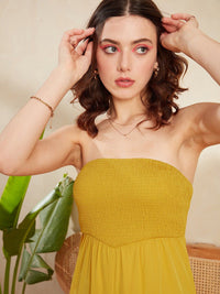 Berrylush Yellow Strapless Wide Leg Basic Jumpsuit