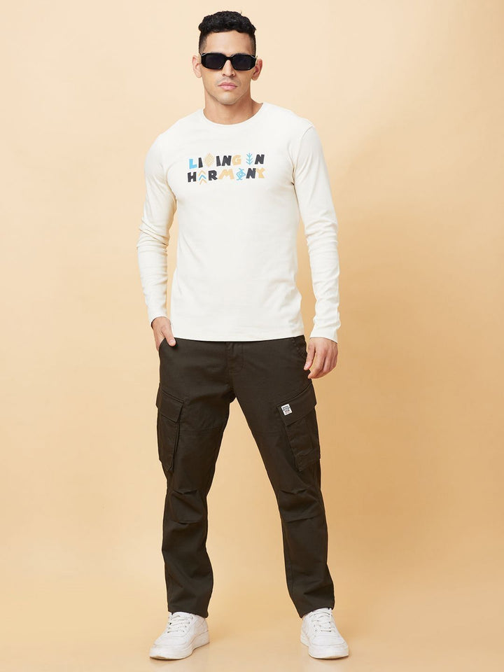 Being Human Men Typography Printed Applique T-shirt