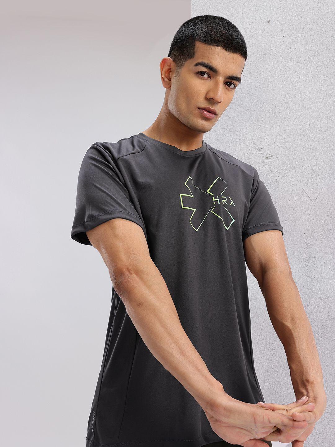 HRX by Hrithik Roshan Men Brand Logo Printed Rapid-Dry Training T-shirt