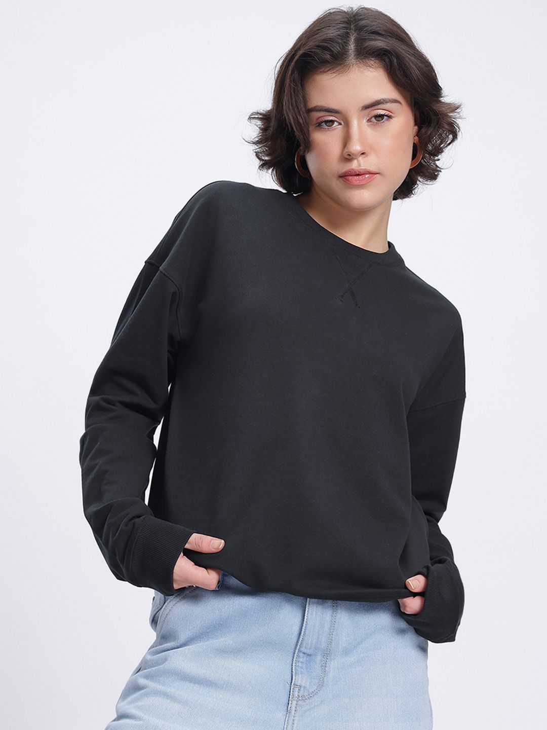 DressBerry Printed Drop-Shoulder Sweatshirt