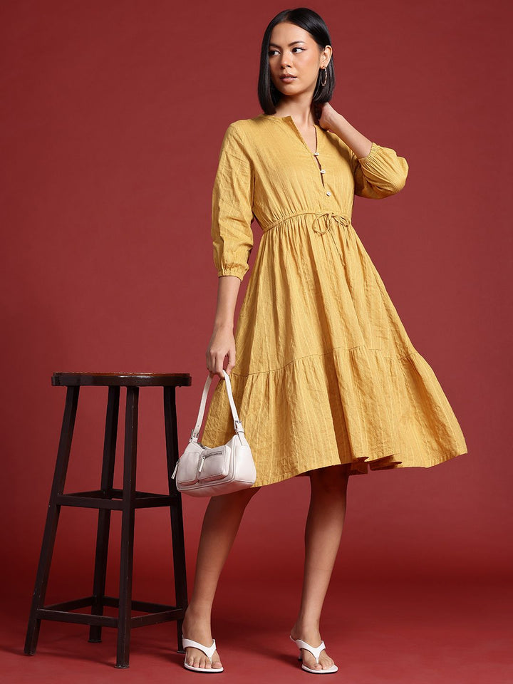 all about you Pure Cotton Puff Sleeve A-Line Dress