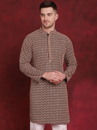Jompers Floral Embroidered Thread Work Sequinned Kurta