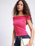 DressBerry Off-Shoulder Ribbed Top