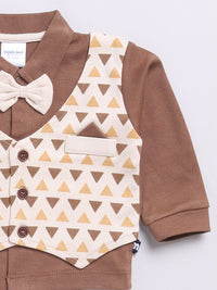 Moms Love Infant Boys Printed Pure Cotton Shirt with Joggers