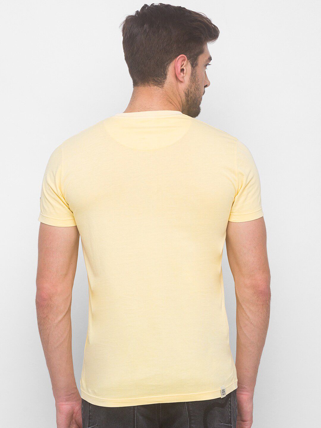 Being Human Men Yellow Brand Logo Applique Pure Cotton T-shirt