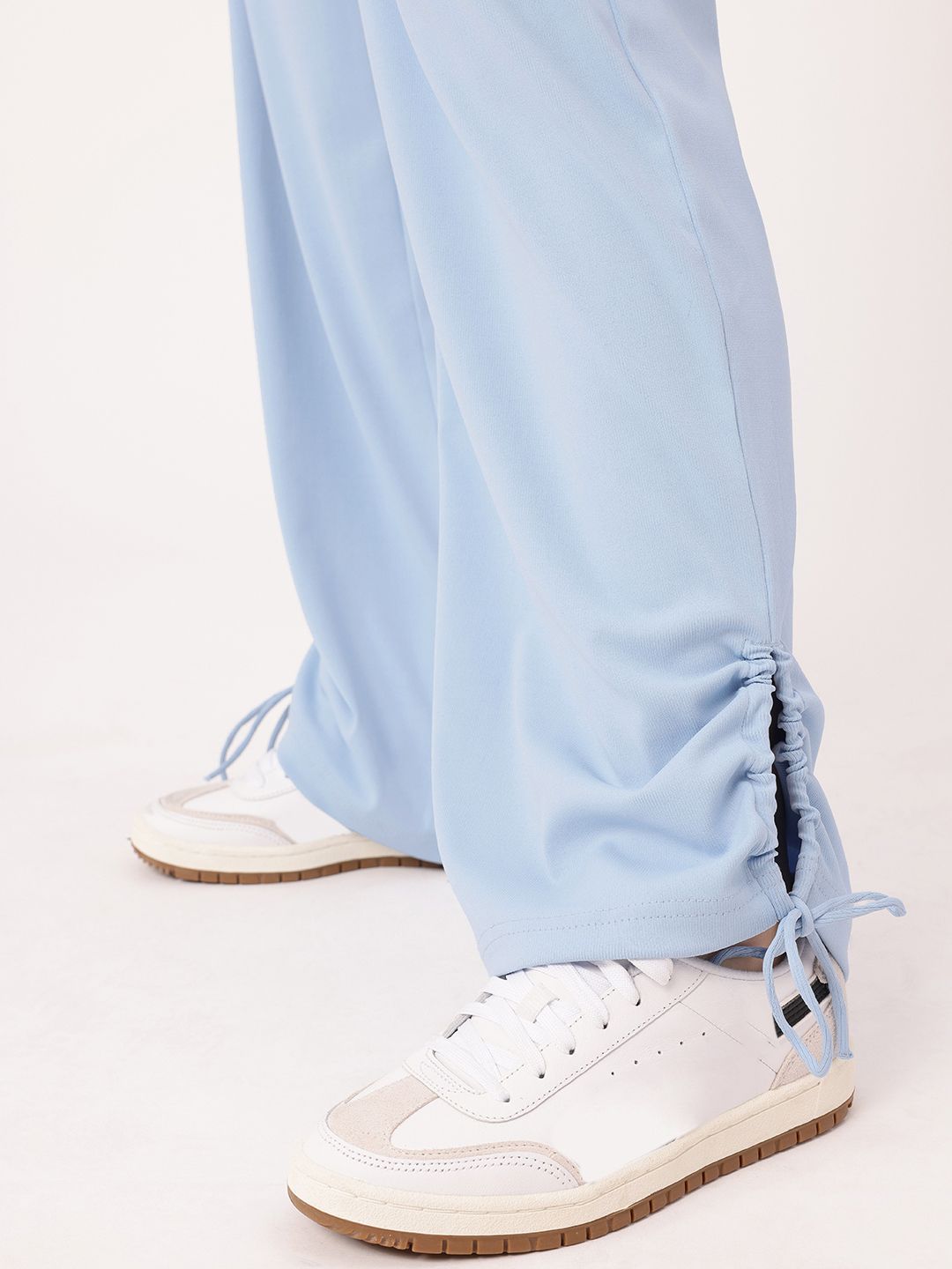 DressBerry Women Street Glam Ribbed Tie-up Detailed Relaxed Fit Trousers