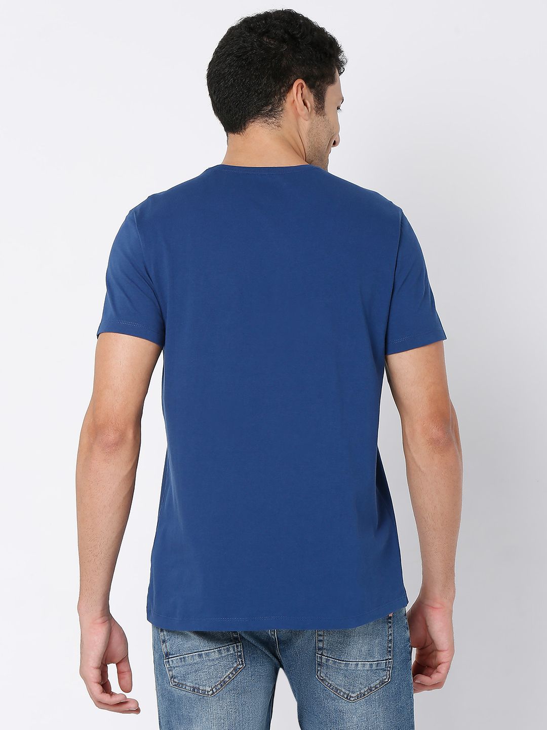 SPYKAR Pure Cotton Graphic Printed Slim Fit Casual T-shirt