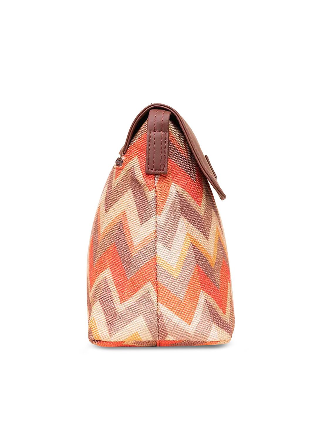ZOUK Geometric Printed Structured Sling Bag