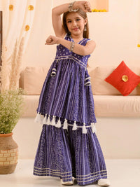 pspeaches Girls Ethnic Motifs Printed Regular Pure Cotton Kurti with Sharara